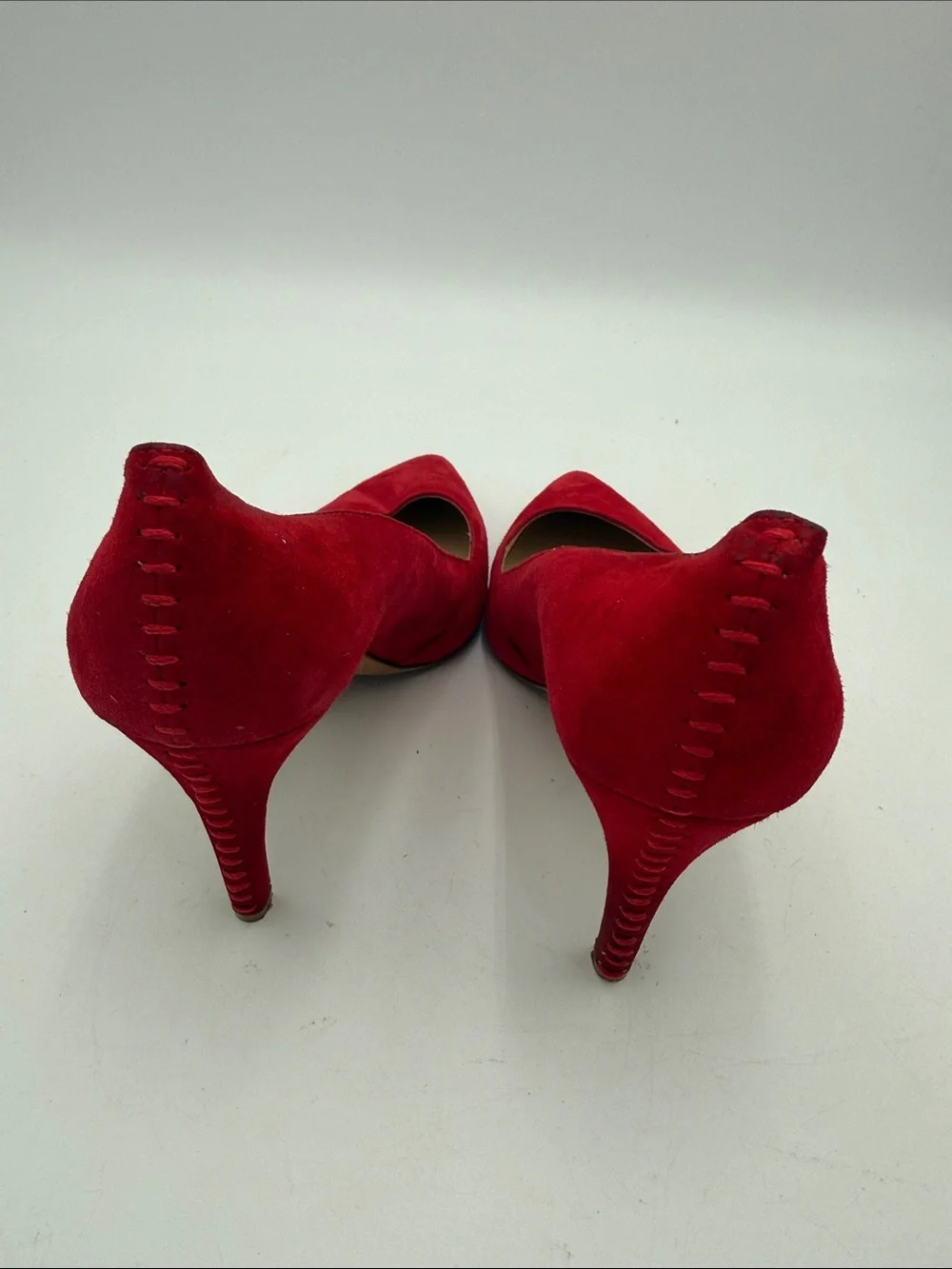 Gianni Bini Red Suede Pointed-Toe Pumps women 9M event casual party slip on Y2K